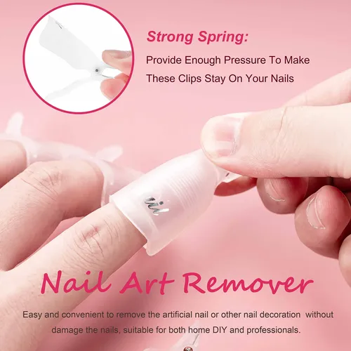 Hoewina Kit Removedor Esmalte Gel 10 Clips Transparente