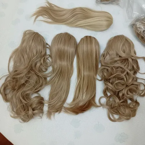 Cola De Cabello Sintético Rubio Lacio Y/o Con Movimiento