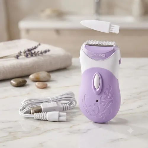 Depiladora Eléctrica Mujer Daling 4 En 1 Intimas Recargable Violeta