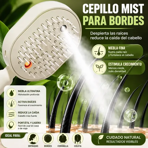 Cepillo Masajeador Para Cabello Con Spray, Peine
