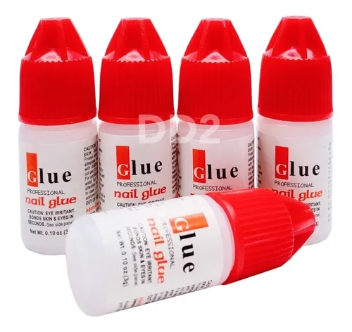Pegamento X2 Nail Glue Uñas Postizas Tips Strass Gotero Rojo