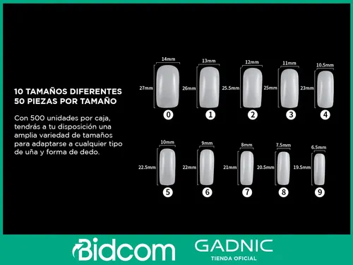 Kit X500 Moldes Transparentes De Uñas Gadnic Cápsulas Gel Uv
