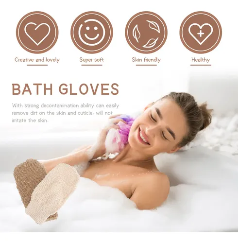 Guantes Exfoliantes De Yute Para Baño, Prácticos Y Útiles