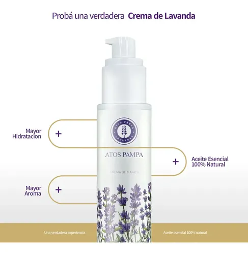 Crema Hidratante para Manos Atos Pampa Lavandas, 70 mL