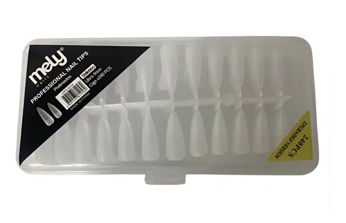 Tips Stiletto Soft Gel 240 Mely Nails Transparente Mate