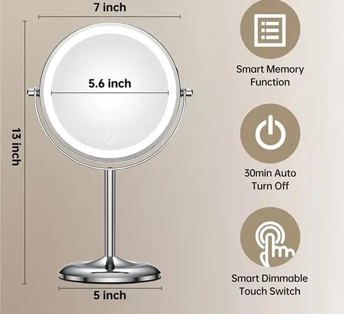 Espejo De Maquillaje Led Recargable Para Señoras / Zzc