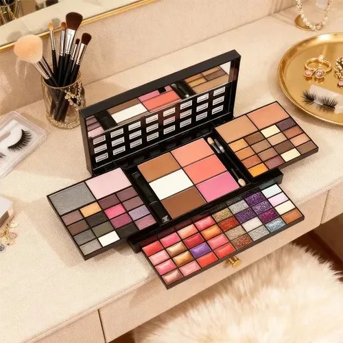 Paleta De Maquillaje Todo En Uno, Sombras, Rubor, F