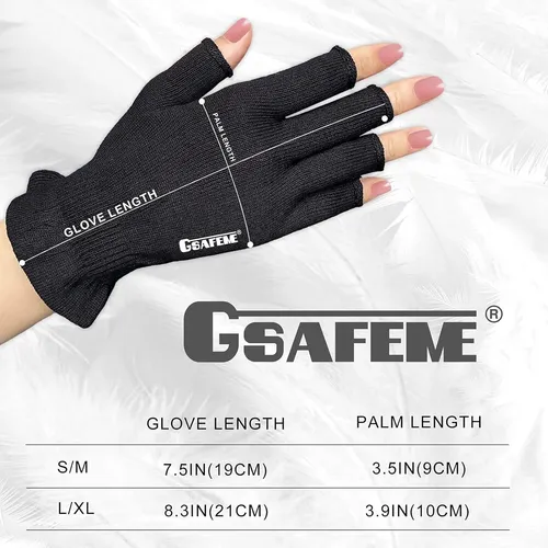 Guantes Algodón Negros Sin Dedos Hidratantes 3 Pares