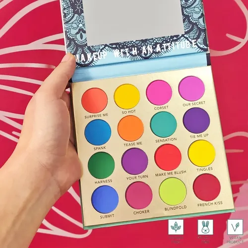 Paleta de Sombras 16 Tonos Mate Rude Cosmetics Naughty Nights