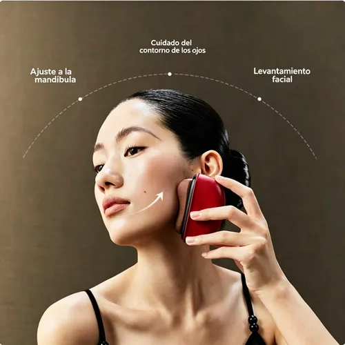 Gua Sha Eléctrico Facial Masajeador Térmico Con Aceite