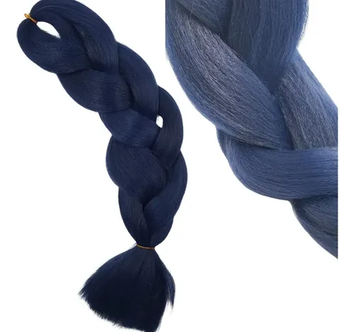 Kanekalon Extension Pelo Termico Trenza Africana 60cm Lfme Azul Oscuro A28