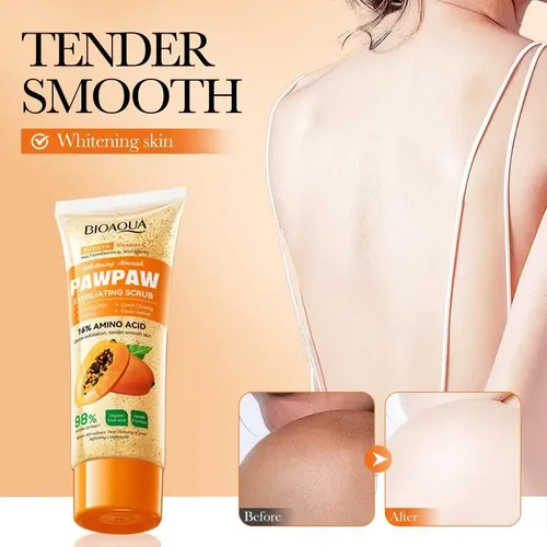 Exfoliante Facial Corporal Orgánico con Extracto de Papaya, Aminoácidos y Vitamina C 100g Todo Tipo De Piel Día/noche