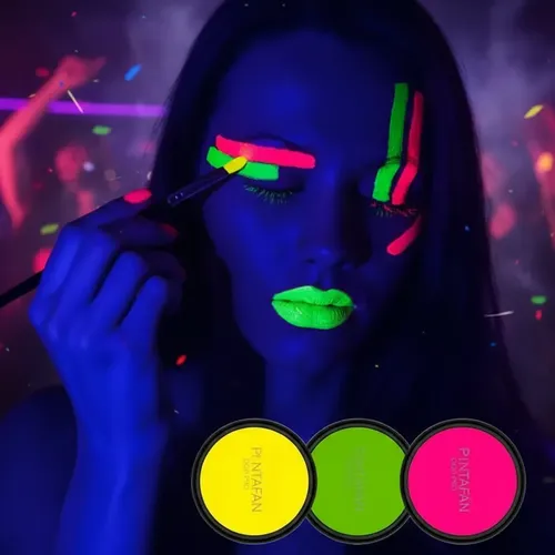 Kit Maquillaje Fluorescente Acuarelable Bodypaint Pintafán