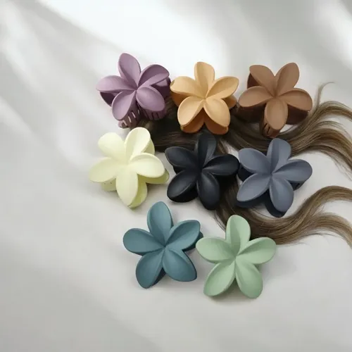 Broches X3 Hebilla Pelo Recogido Flor Hawaiana Mate Opaca