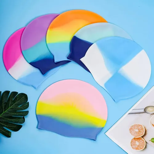 Paquete De 6 Gorros De Natación De Silicona Para Niños