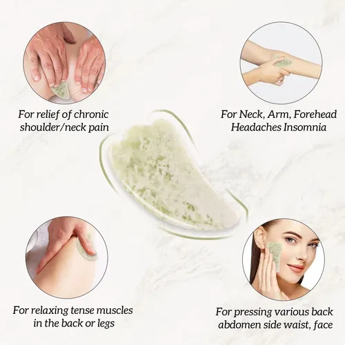 Set 3 Gua Sha Facial Cuarzo Piedra Masajeador Corporal