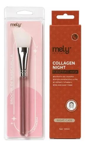 Mascarilla Facial Nocturna Colágeno Mely 100ml Con Espátula