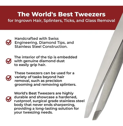 Pinza De Diamante Regine Suiza Diamond Slant Tip Para Cejas