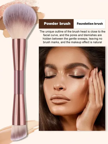 W Pset 7 Brochas Maquillaje Doble Punta Color Rosa