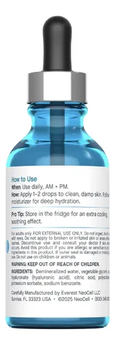 Sérum Hidratante Con Ácido Hialurónico Neocell, 2 Fl Oz, Par Todo Tipo De Piel Día/noche