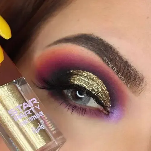 Sombra Líquida Dorada Rude Cosmetics Galactic Volage Brillante Star Party