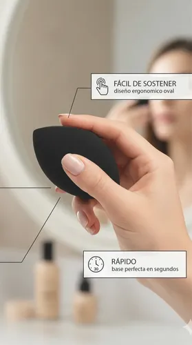 Esponja Oval Maquillaje Melody Scher Difumina Base Precisión