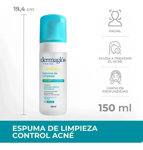 Dermaglós Espuma De Limpieza Control Piel Propensa Acné 150m Acneica Día/noche