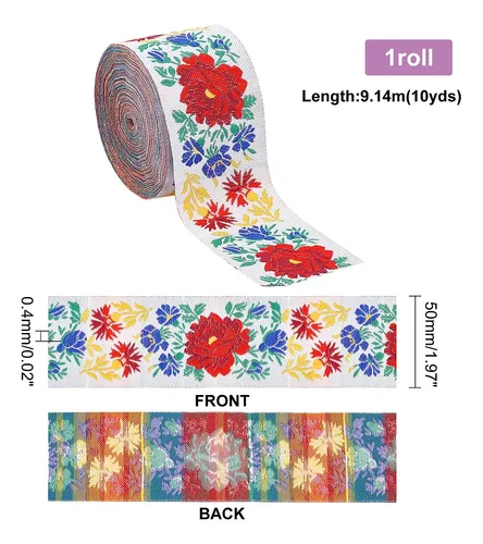 Cintas De Poliéster Bosmian Con Diseño Floral Y Colorido