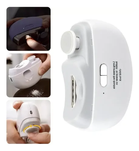 Cortador Eléctrico Recargable De Cutículas Con Cable Usb Blanco
