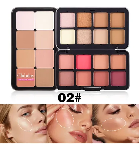 Paleta De Maquillaje De Contorno Con Iluminador De Rubor De  C004-003m