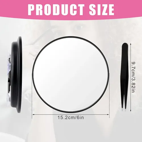 Espejo De Maquillaje Redondo 30x Con 3 Ventosas Y Giro 360°