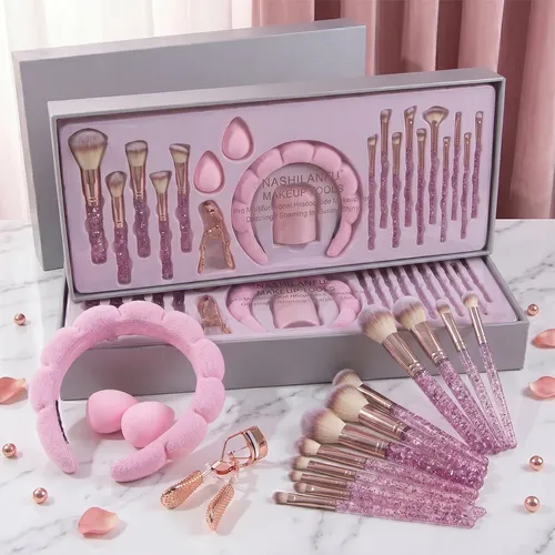 Set De 23 Pinceles De Maquillaje Kit Para Principiantes