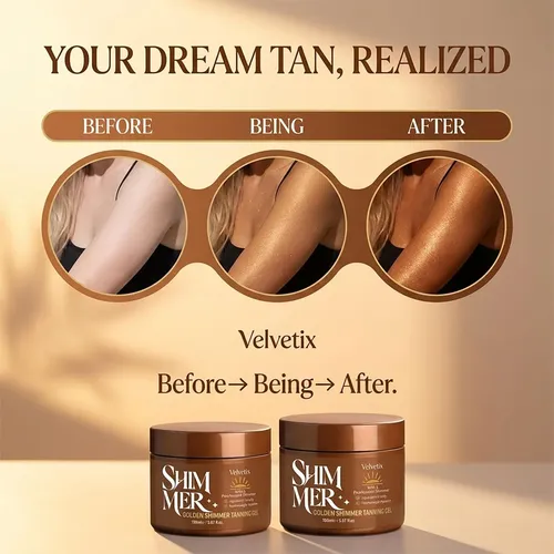 Autobronceador Velvetix Gel Brillo Dorado 150ml