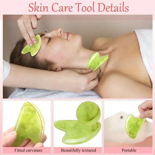 Gua Sha Facial Tool Sherr, Piedras De Masaje De Resina, 24 U
