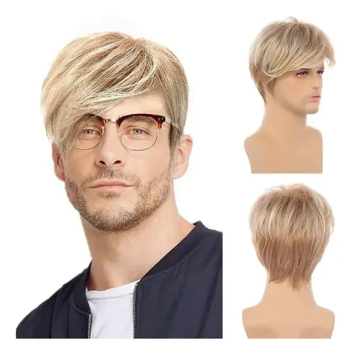 Peluca Tipo Gorra Rubia Para Hombre Con Resistencia Natural