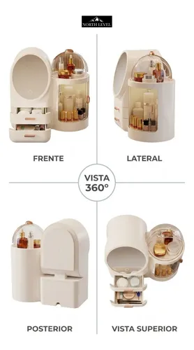 Organizador De Maquillaje Con Espejo Y Cajon Profesional