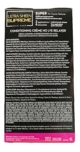 Kit De Crema Acondicionadora Sin Lejía Ultra Sheen Supreme,