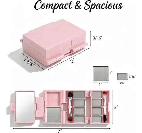 Paleta Magnética Plegable Para Maquillaje 10 Pan Con Espejo