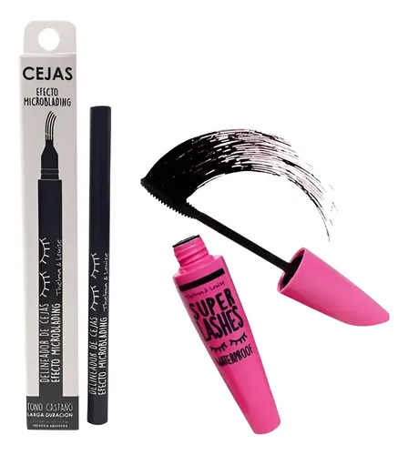 Máscara De Pestañas Super Lashes +delineador Microblandig Color Negro
