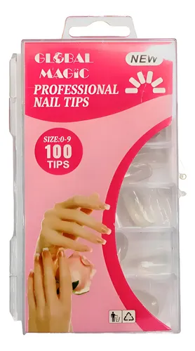 Uñas Postizas Manicuria Diseños Tips Acrílico Brillante X100