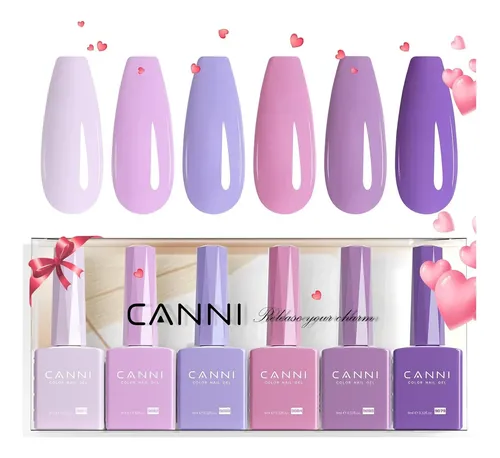 Kit De Esmaltes De Gel Canni 6 Colores 9 Ml Purple
