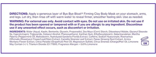 Mascarilla Reafirmante Cuerpo Arcilla Bye Bye Bloat 250g