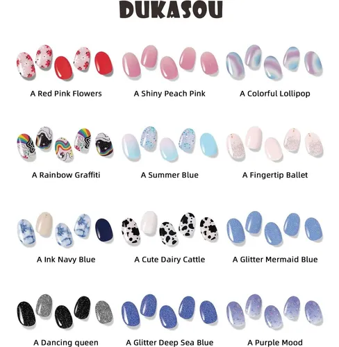 Pegatinas De Gel Semicuradas Dukasou Glitter Deep Sea Blue