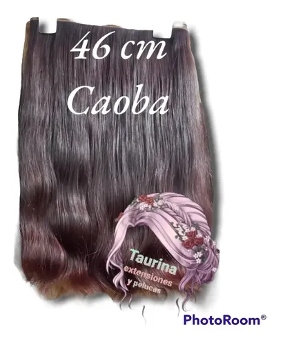 Cortina Natural 46 Cm Largo Con Vincha+micropeinetas Color Caoba