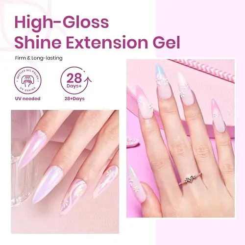 Kit Uñas Gel Poliacrílico Beetles 6 Colores Jelly Nude