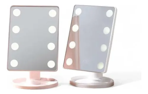 Espejo Para Maquillaje Luz Led 3 Cambios Rotación 360 Grados