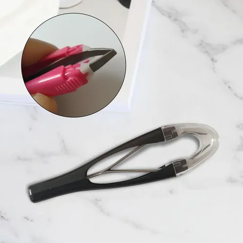 2 Pinzas Para Cejas Punta Inclinada Desplumado Clip De Negro