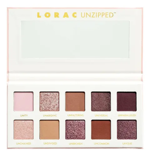 Paleta De Sombras Lorac Unzipped Mate Y Glitter 10 Tonos