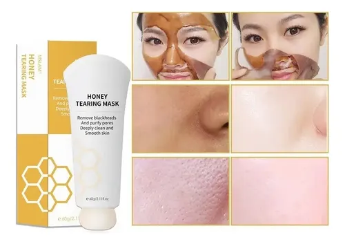 Aj 1×máscara Desgarradora Miel, Máscara Exfoliante, Piel