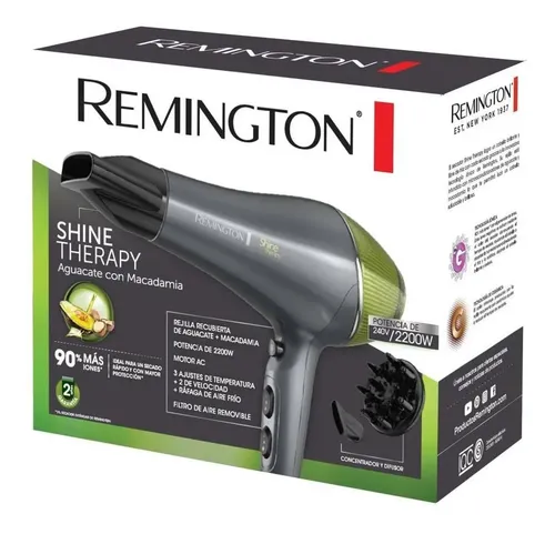 Secador De Pelo Remington Shine Therapy D18a Gris Y Verde 22